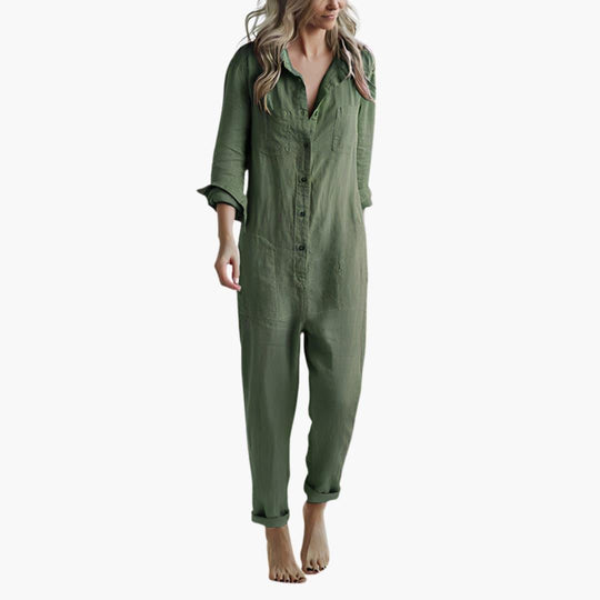 Elegant Long Sleeve Jumpsuit - Women's All-Day Comfort