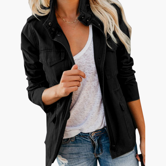 Chic Zip-Up Jacket for Women - Modern Casual Outerwear