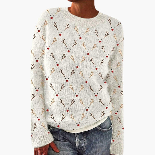 Reindeer Knit Sweater for Women - Cozy & Festive Winter Style