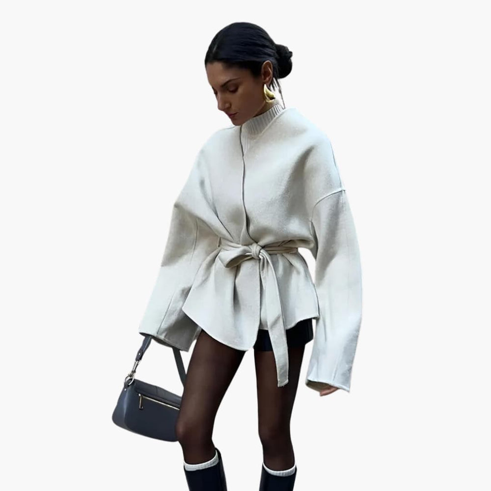 Belted Kimono Jacket – Women's Long Sleeve Wrap Coat - IsabellaMae