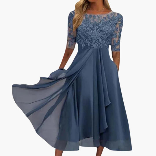 Flowy Chiffon Evening Dress - Formal Elegant Gown for Women