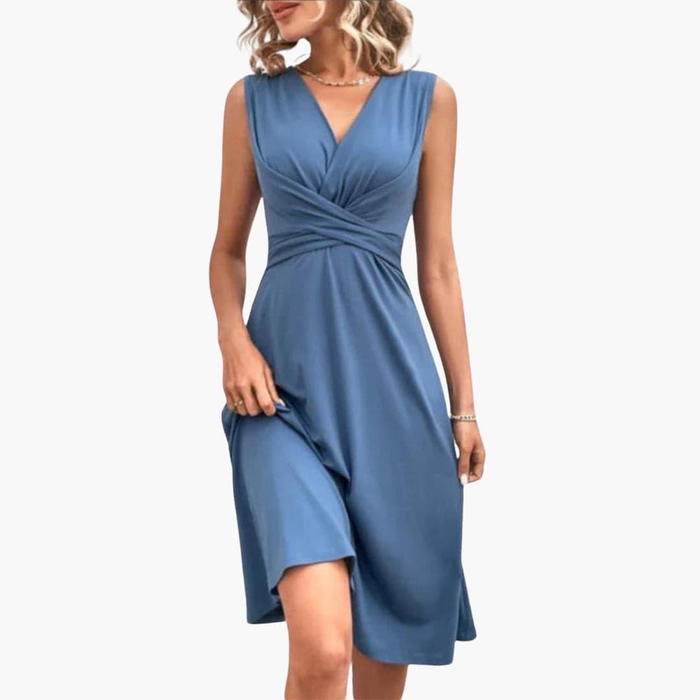 Off Shoulder Smocked Midi Dress - Puff Sleeve for Women