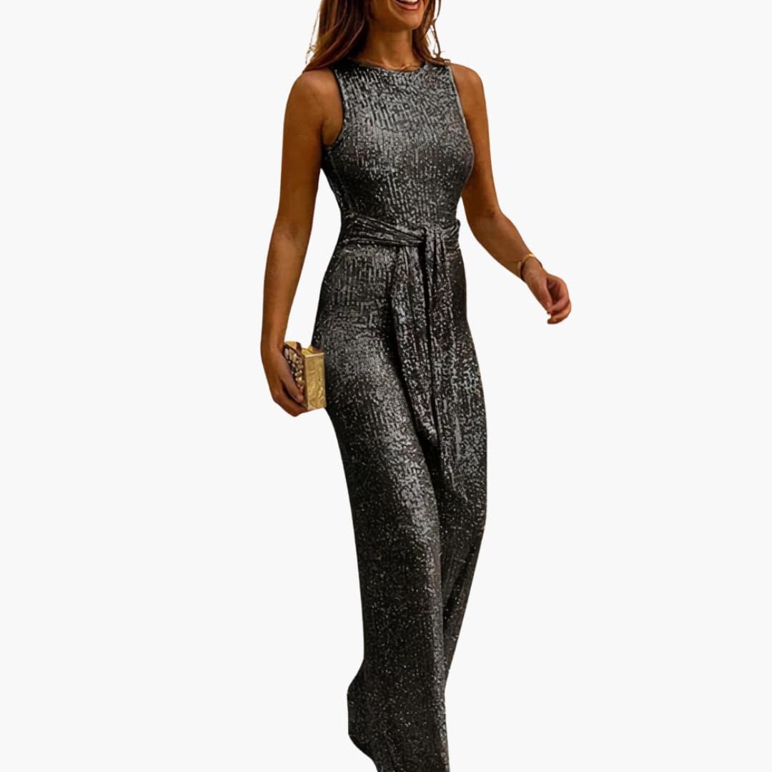 Glitter Jumpsuit – Women's Elegant Sparkly Party Outfit