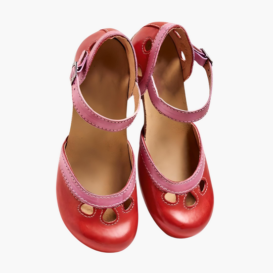 Women’s closed-toe summer sandals with ankle strap and cut-outs