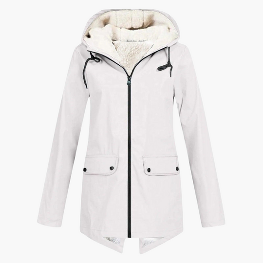 Elegant Hooded Winter Coat for Women - Long & Button-Up