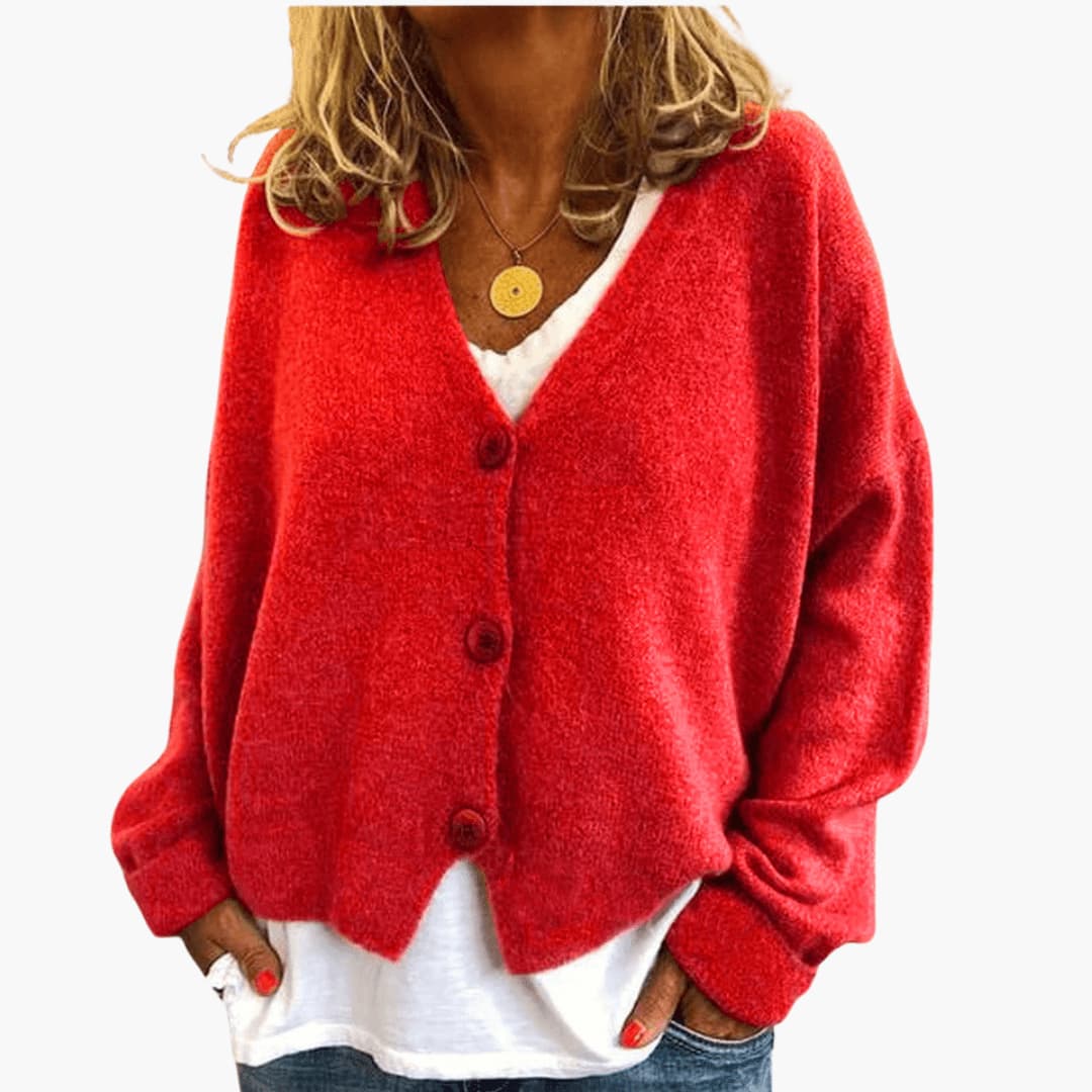 Knitted Button Cardigan for Women - Soft & Cozy Layering Piece
