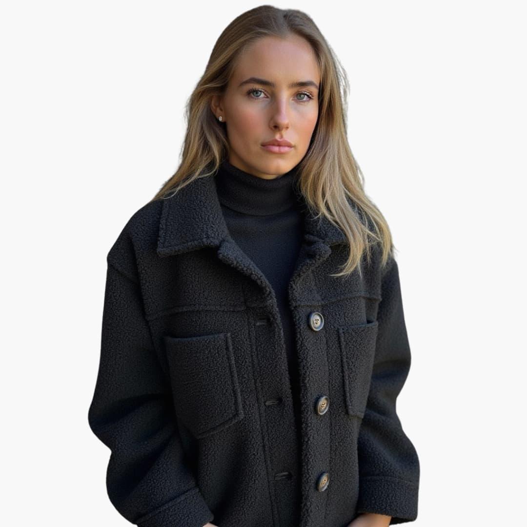 Elegant Wool Winter Coat – Women's Tailored Longline Fit
