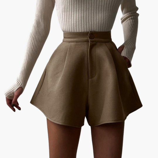 Flared Pleated Shorts - For Women’s Chic Summer Days