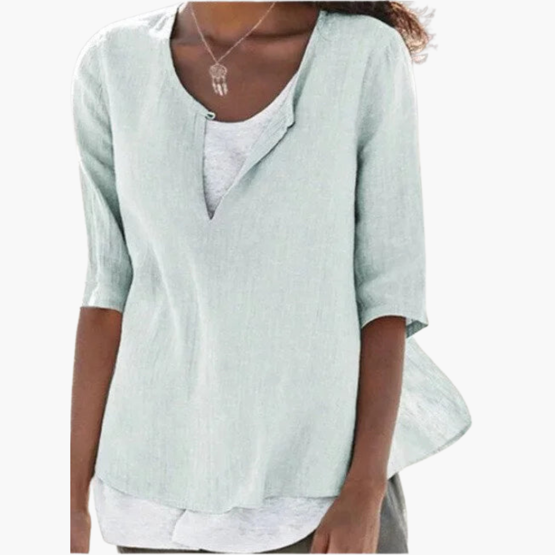 Casual Layered Blouse for Women - Relaxed Summer Style - IsabellaMae