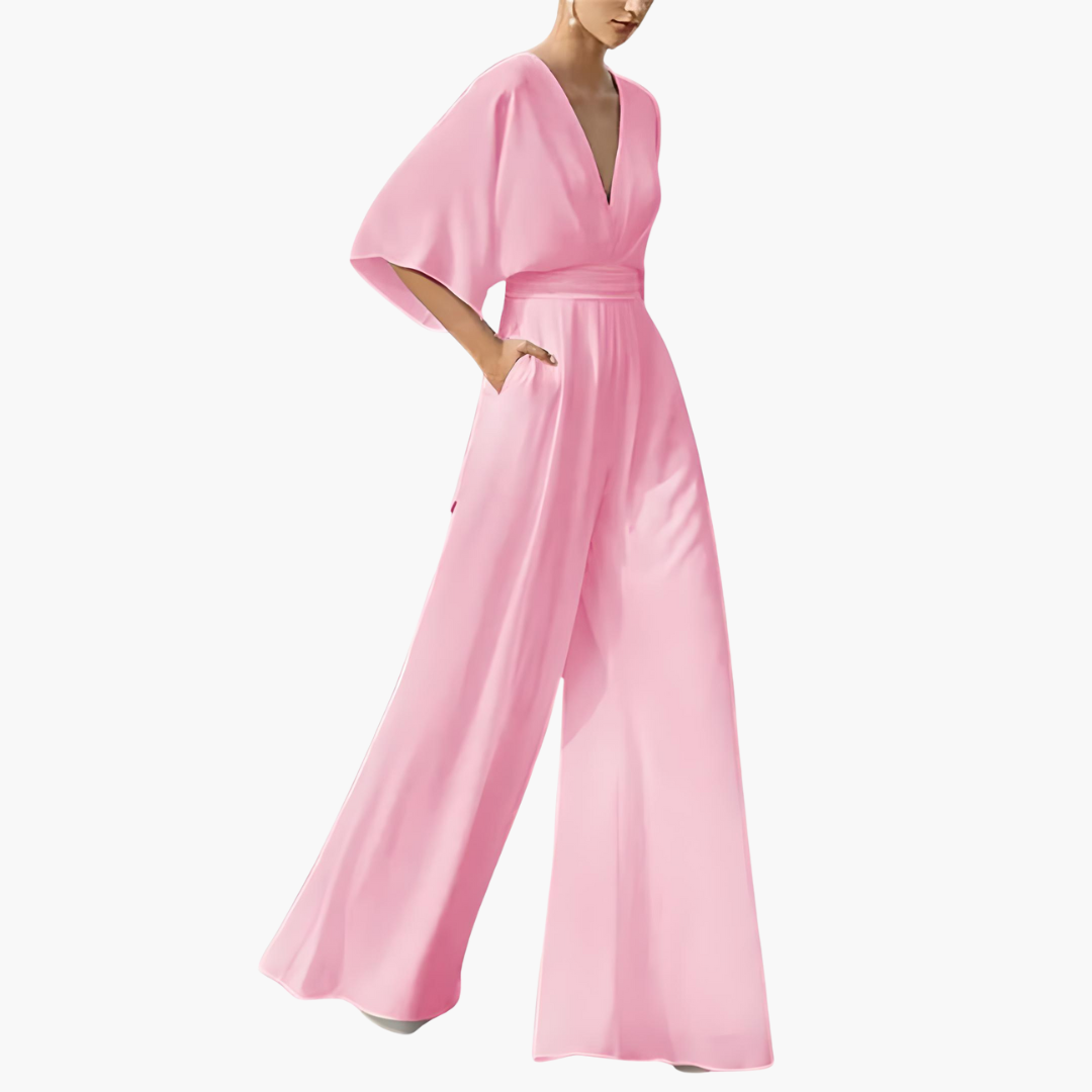 Women’s all-season jumpsuit with wide legs and batwing sleeves