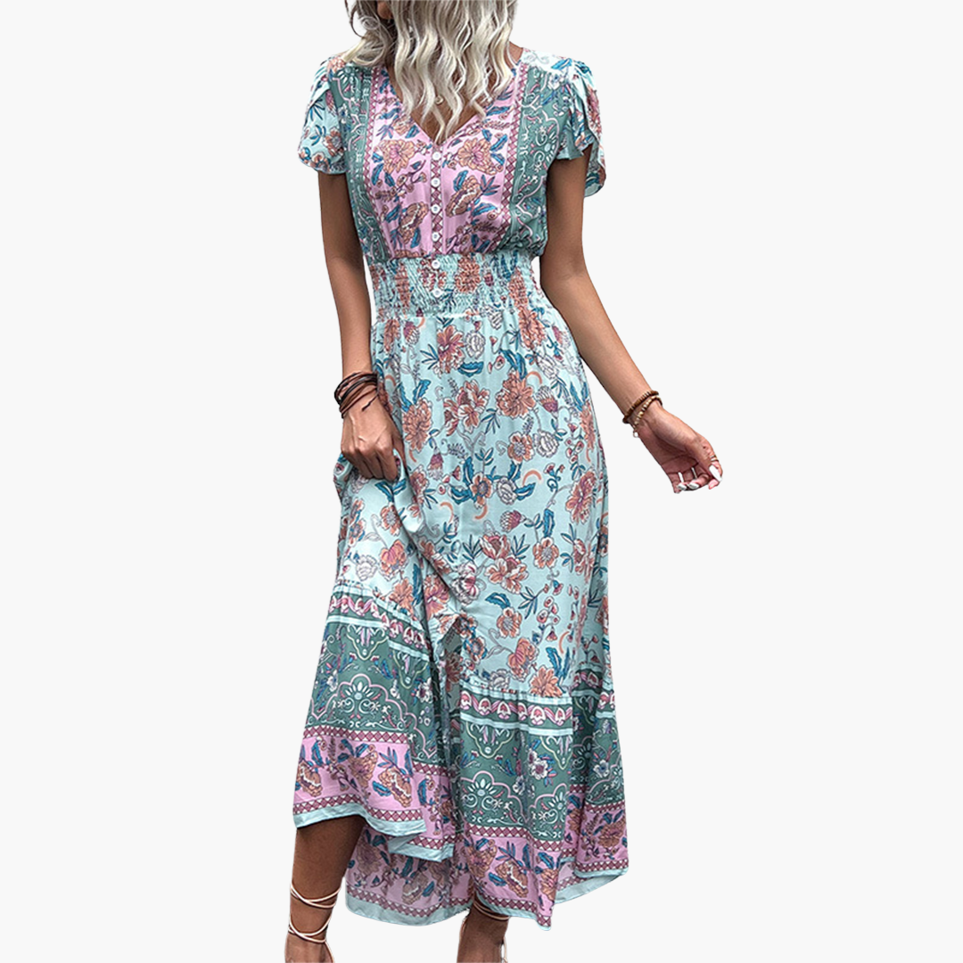 Boho  Midi Dress - Women's Lightweight Style for Summer Days
