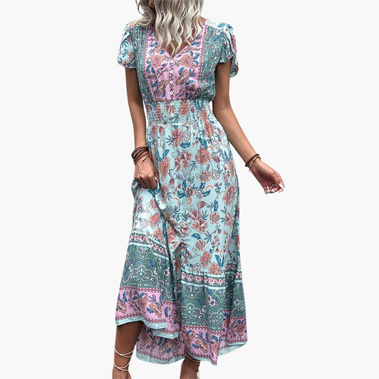 Boho  Midi Dress - Women's Lightweight Style for Summer Days