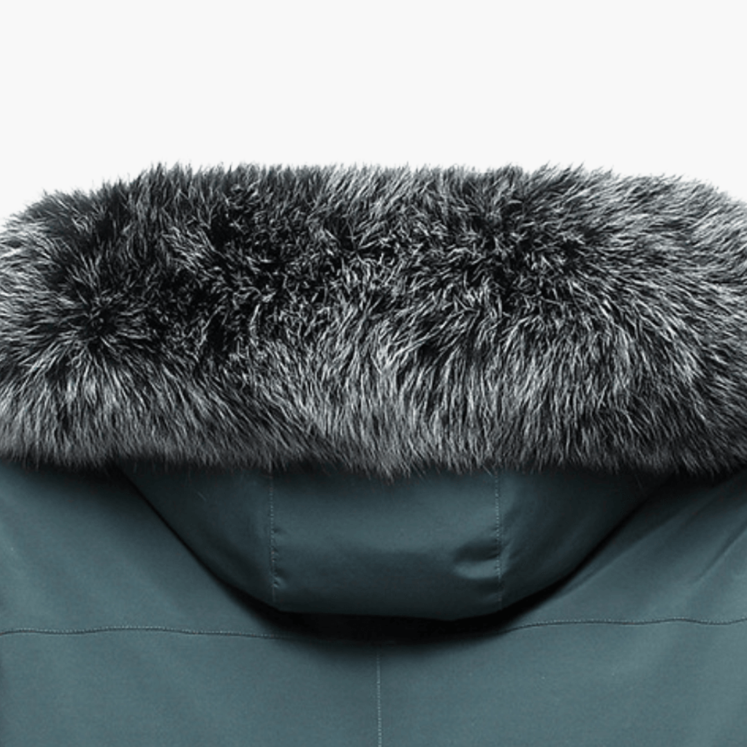 Down Parka Coat with Fur Hood - Warm Winter Jacket for Men