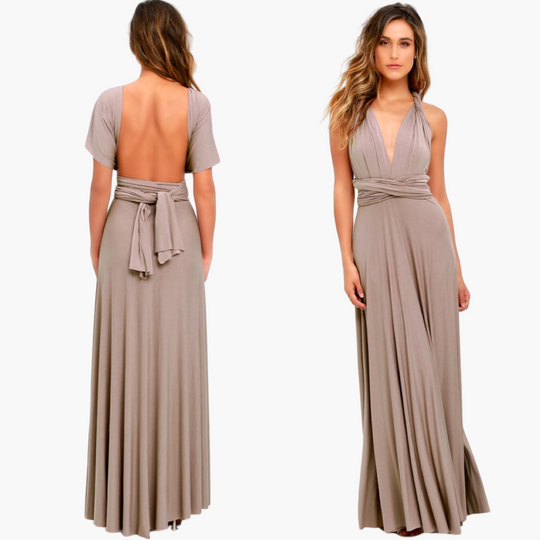 Elegant V-Neck Evening Dress - for Women with Formal Flair