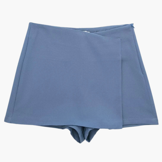 Women's summer skort with pleats and built-in shorts