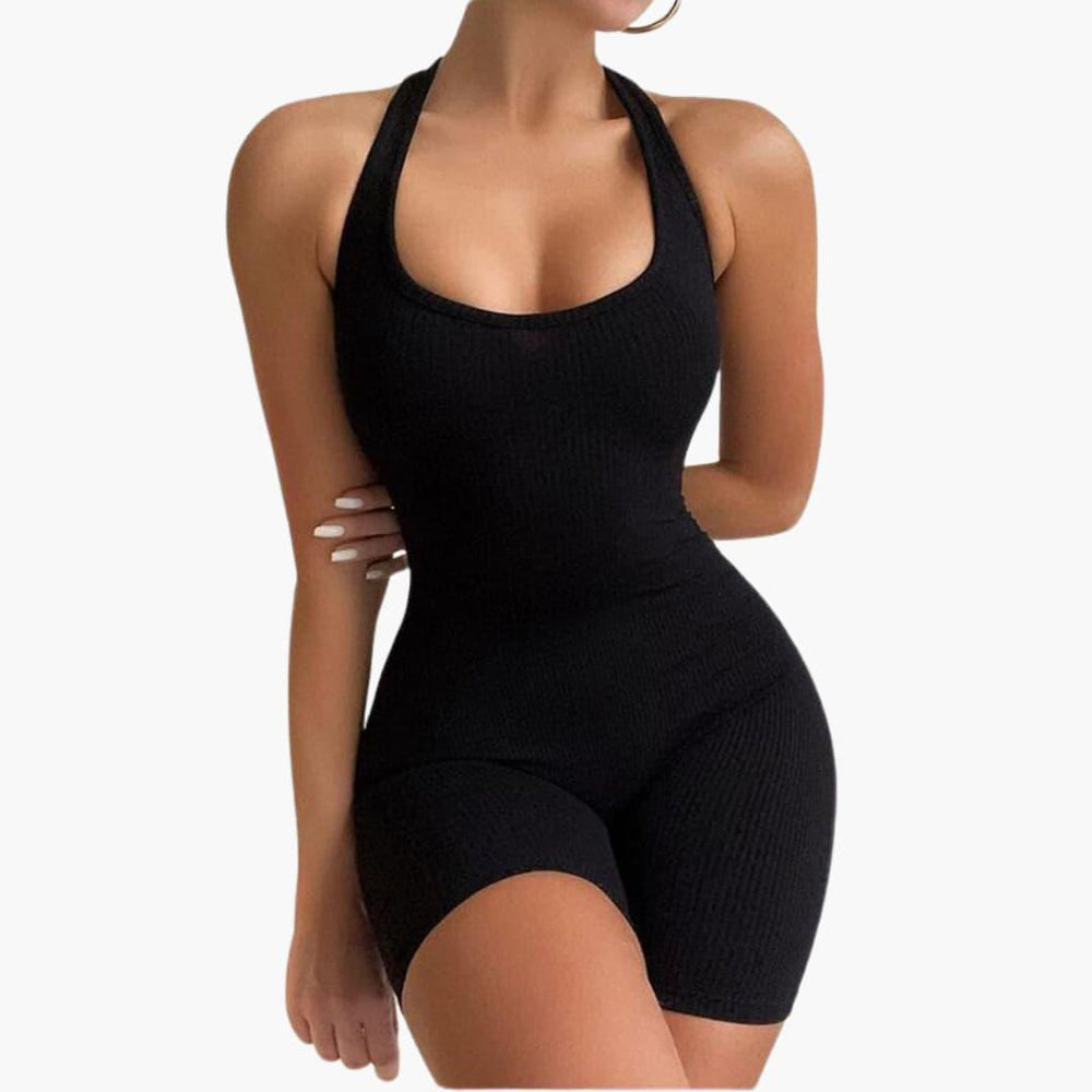 Short Knitted Romper Jumpsuit – Women's Casual Comfort