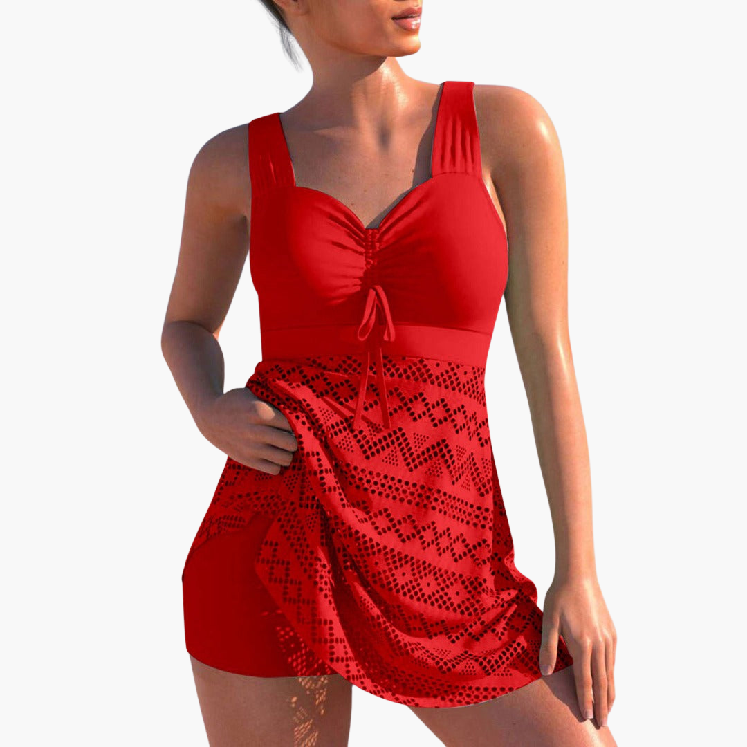 Tankini Set with Shorts - Women's Tummy Control Swimwear