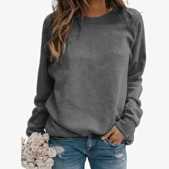 Oversized Cotton Sweatshirt - Soft Relaxed Pullover for Women