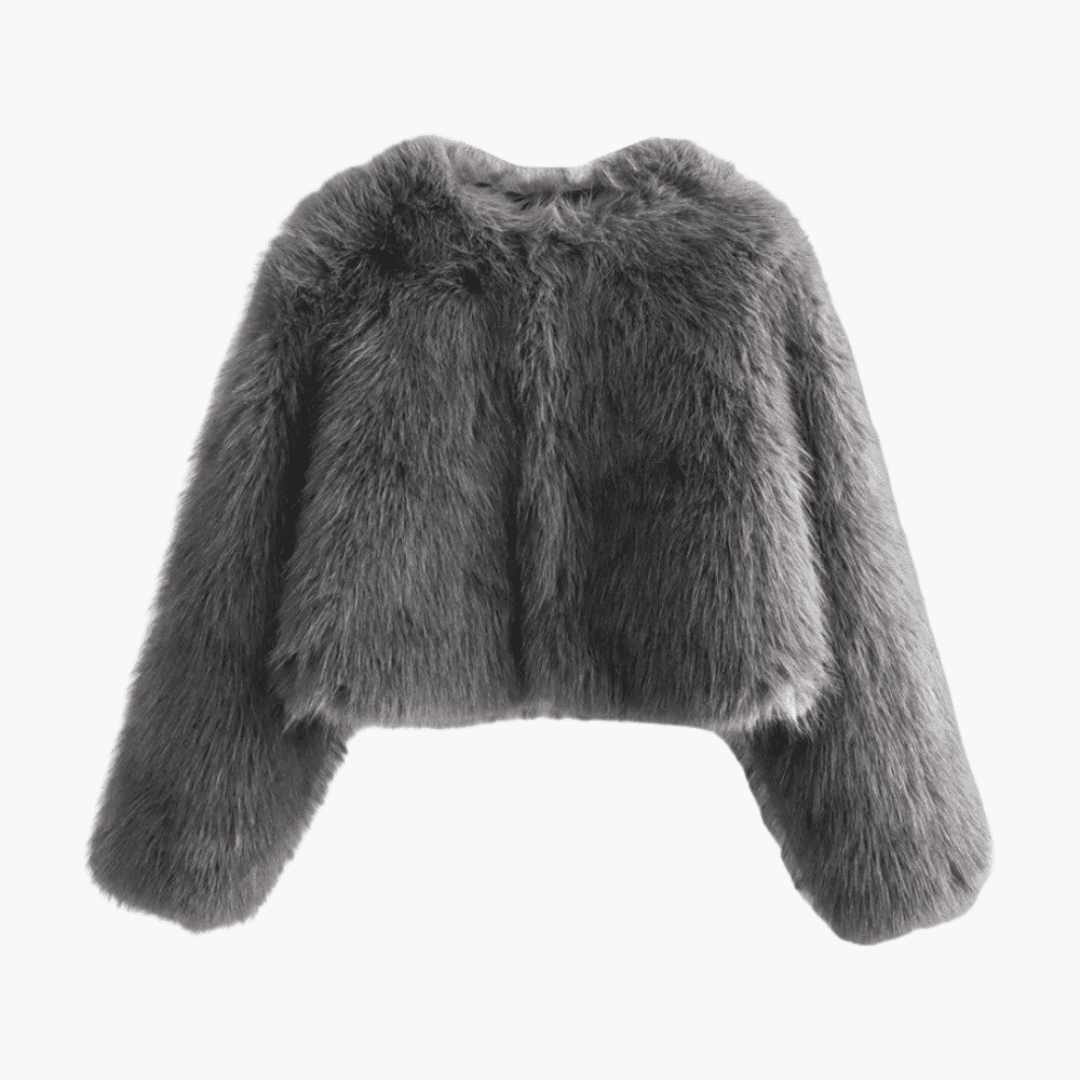 Plush Cropped Faux Fur Jacket – Women's Winter Essential