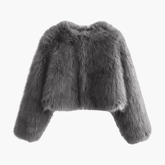 Plush Cropped Faux Fur Jacket – Women's Winter Essential