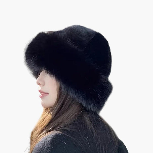 Faux Fur Bucket Hat – Women's Cozy Winter Fashion Accessory