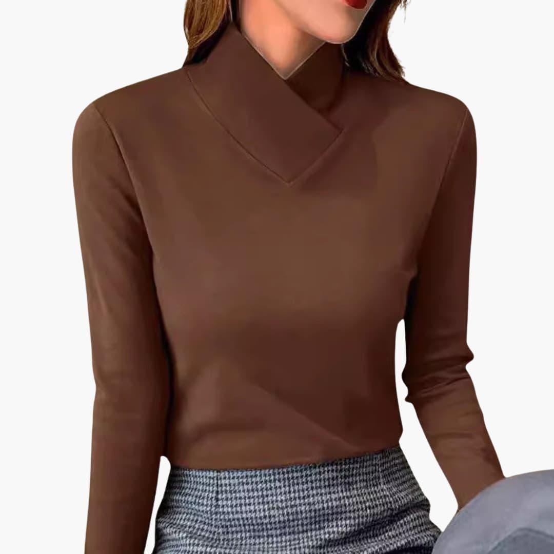 Breathable High Collar Jumper for Women - Chic & Lightweight - IsabellaMae