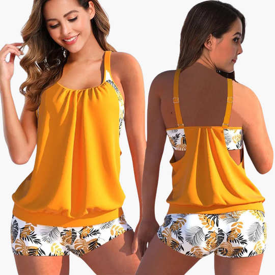 Tummy Control Tankini Set - for Women with Swim Shorts