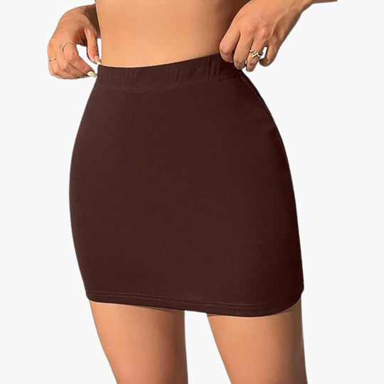 Women's bodycon mini skirt with elastic waistband all-season