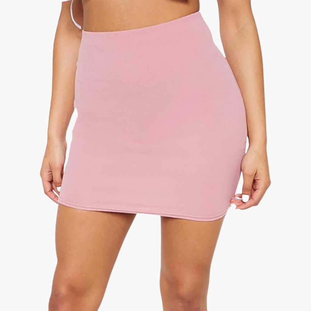 Women’s mini skirt with high waist and stretch fabric
