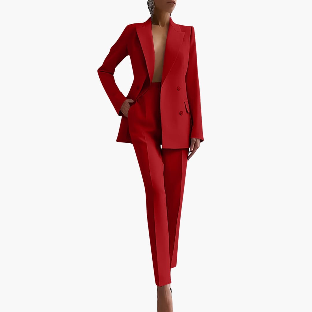 Tailored Blazer & Tapered Pants for Women - Double Breasted