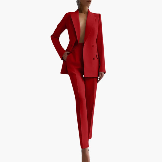 Tailored Blazer & Tapered Pants for Women - Double Breasted