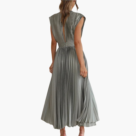 Elegant V-Neck Midi Dress - Perfect for Evening Events