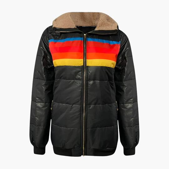 Striped Puffer Jacket – Women's Sporty & Stylish Outerwear
