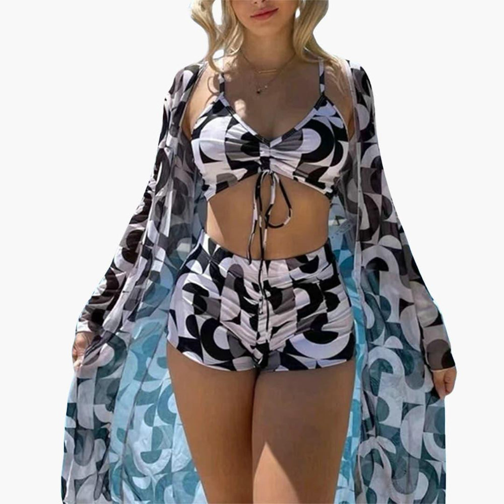 3-Piece Swimsuit Set with Cover-Up – Women's Beachwear - IsabellaMae