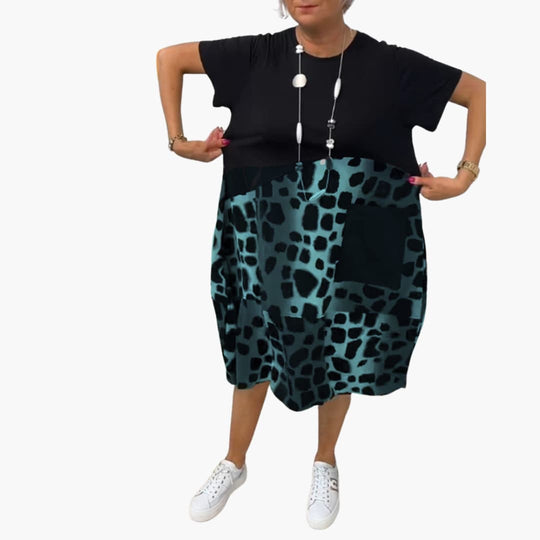 Summer Dress - Women’s Loose Casual Fit with Animal Print
