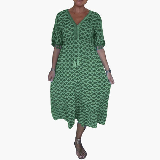 Floral Print Casual Midi Dress - Lightweight for Women