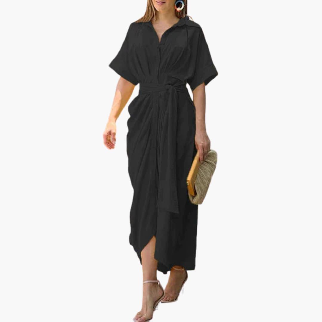 Patterned Midi Dress - Lightweight & Versatile for Women