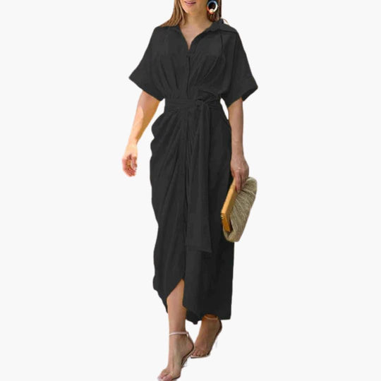 Patterned Midi Dress - Lightweight & Versatile for Women