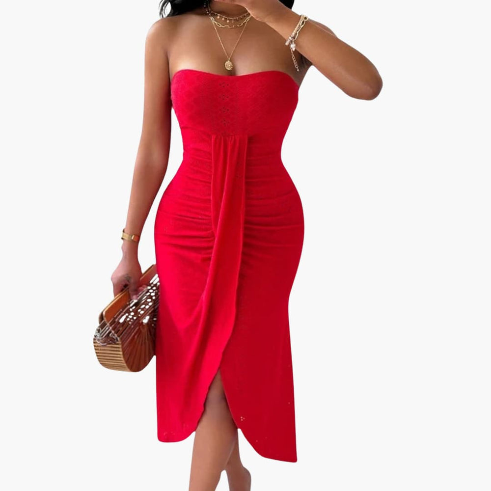 Embroidered Midi Dress – Elegant Women's Occasionwear