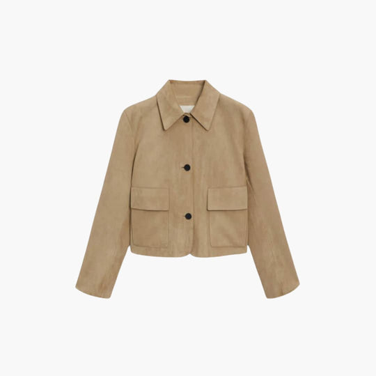 Trendy Button-Up Jacket - Women's Casual Smart Outerwear