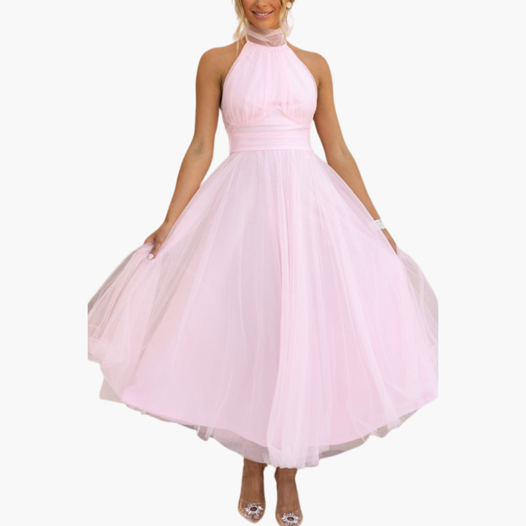 Elegant Tulle Dress for Women - Stunning Halter Neck Style