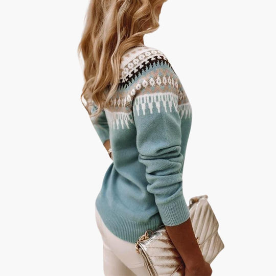 Winter Knit Crewneck Sweater - Soft & Comfortable for Women