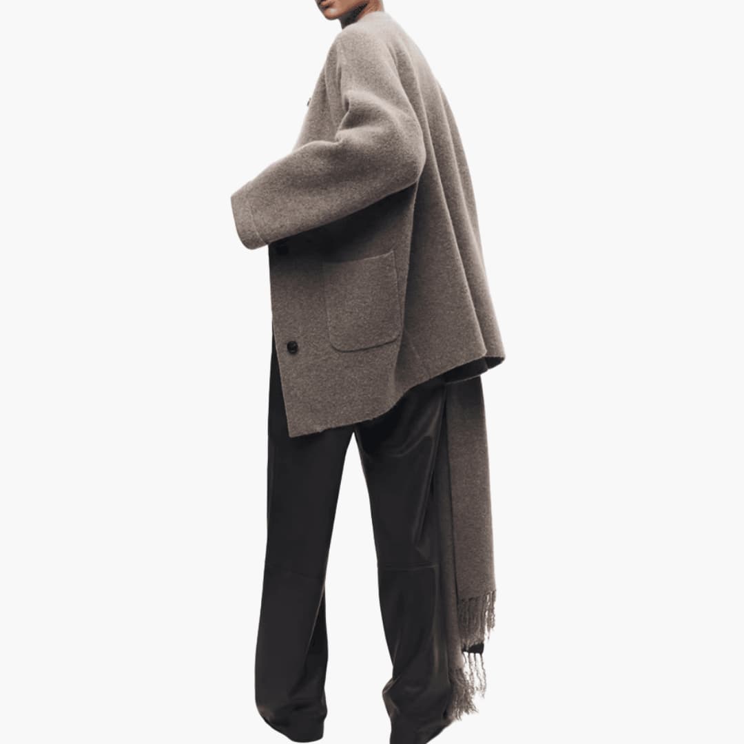 Button-Up Cardigan for Women – Cozy Knit with Matching Scarf - IsabellaMae