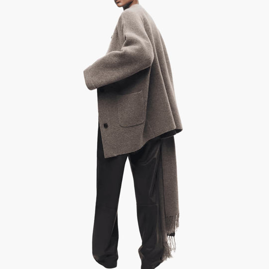 Button-Up Cardigan for Women – Cozy Knit with Matching Scarf - IsabellaMae