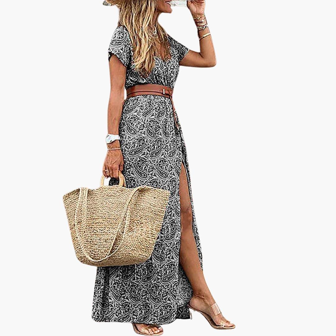 Boho Maxi Dress - Elegant Flowy Tiered Style for Women - IsabellaMae