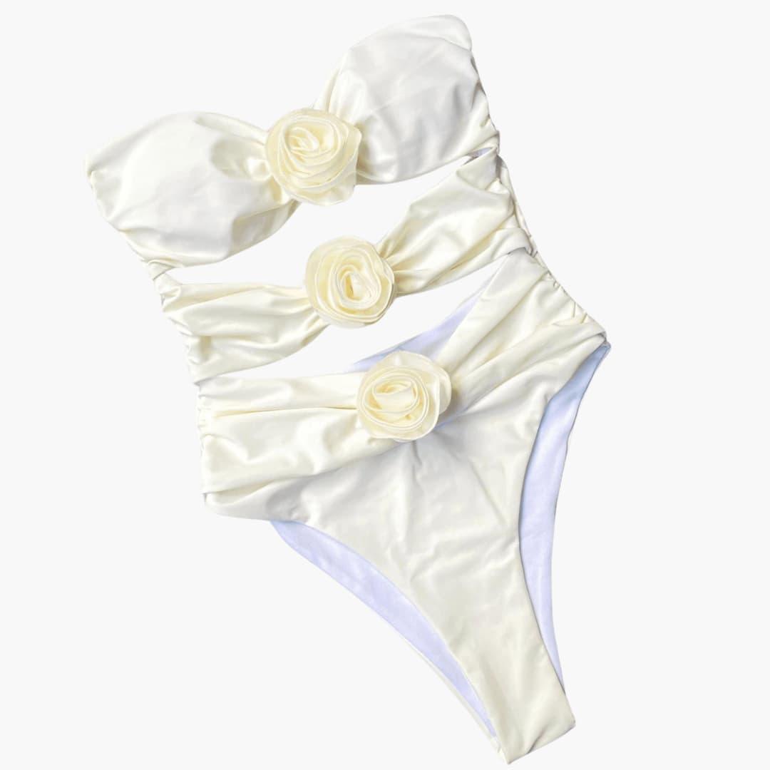 Elegant Cut-Out One-Piece Swimsuit - High-Waisted for Women