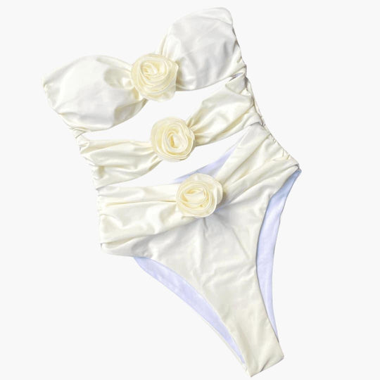 Elegant Cut-Out One-Piece Swimsuit - High-Waisted for Women