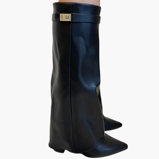Women’s over-the-knee boots with pointed toe and high heel