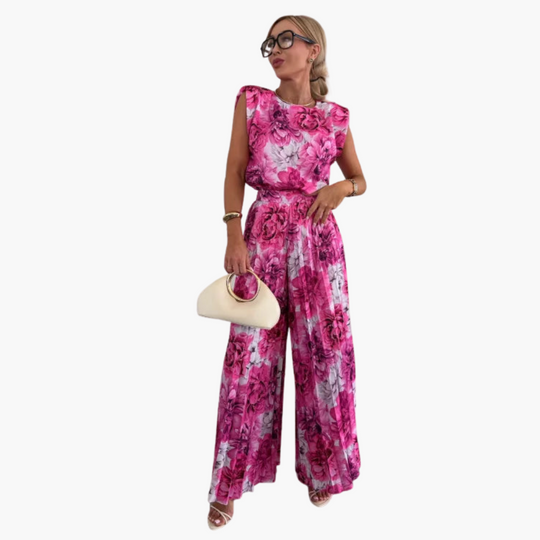 Elegant Two-Piece - Women's Pleated Trousers & Top Set