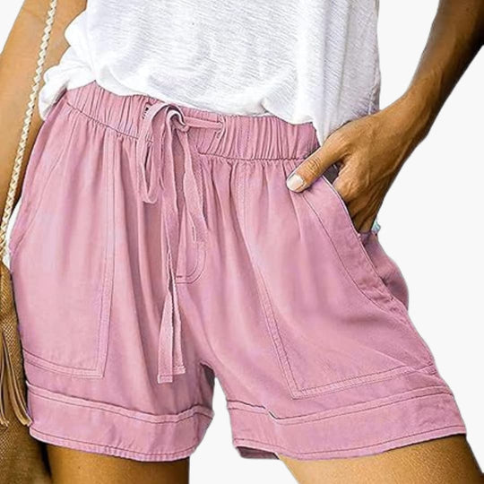 Women's casual summer shorts with drawstring and pockets